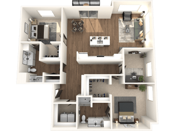 2 bedroom 2 bathroom C Floor Plan at The Crossings at Windsong, Arizona, 86314