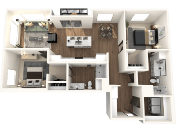 2 bedroom 2 bathroom D Floor Plan at The Crossings at Windsong, Prescott Valley, Arizona