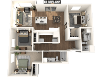 3 bedroom 2 bathroom E Floor Plan at The Crossings at Windsong, Arizona