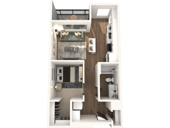 Studio 1 bathroom F Floor Plan at The Crossings at Windsong, Prescott Valley, Arizona