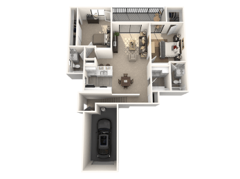 Two bedroom floor plan at SERRANO HIGHLANDS APARTMENT HOMES, Lake Forest, 92630-7006
