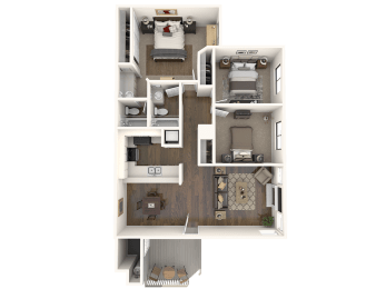 Olive Floor Plan at SYCAMORE GREENS APARTMENT HOMES, California, 92081