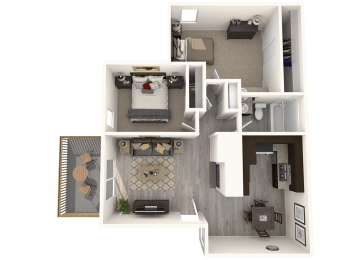 Flores Floor Plan at CASA GRANDE APARTMENT HOMES, California, 90630