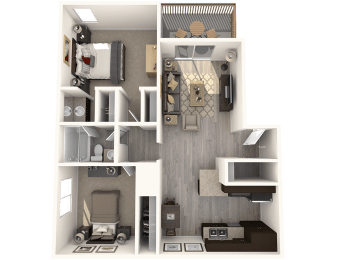 Margarita Floor Plan at CASA GRANDE APARTMENT HOMES, Cypress, CA, 90630