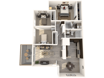 Rio Floor Plan at CASA GRANDE APARTMENT HOMES, California, 90630