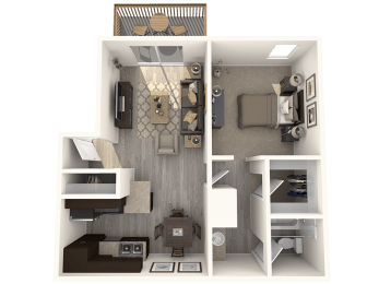 Rosa Floor Plan at CASA GRANDE APARTMENT HOMES, California, 90630