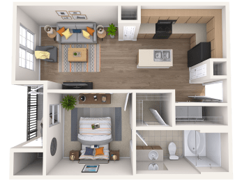 A1 - 1 Bed 1 Bath A