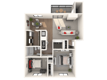  Floor Plan 2 Bedroom Apartment