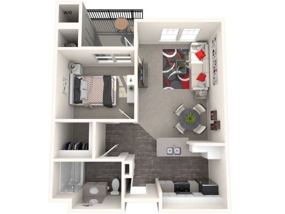 Green Floor Plan at 55+ FountainGlen Pasadena, California