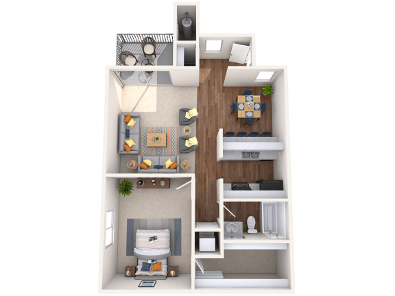 Floor Plan  Fully Renovated One Bedroom and One Bathroom. 780 Square Feet. Unit comes with a Washer/Dryer & Private Patio.
