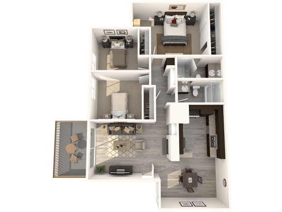 Rio Floor Plan at CASA GRANDE APARTMENT HOMES, California, 90630