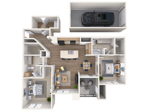 tacara steiner ranch b4 floor plan two bed two bath garage