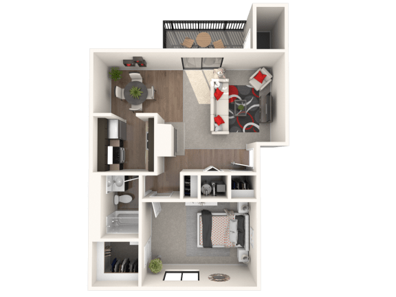 Floor Plan 1 Bedroom Apartment