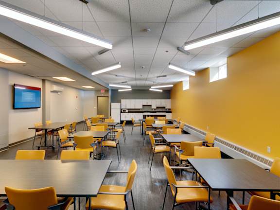 Community clubroom at Edmands House Apartments in Framingham, MA