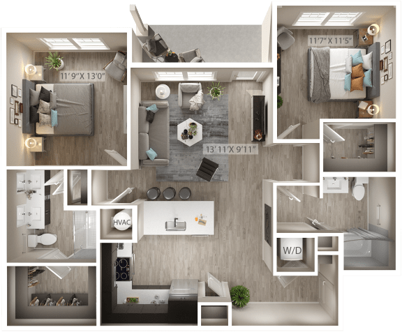 a1 floor plan at Icon Apartment Homes at Ferguson Farm, Bozeman, Montana