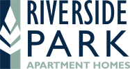 the logo for riverside park apartment homes with the words river side park on it