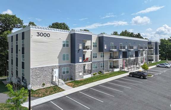 A modern building with the number 3000 on it.