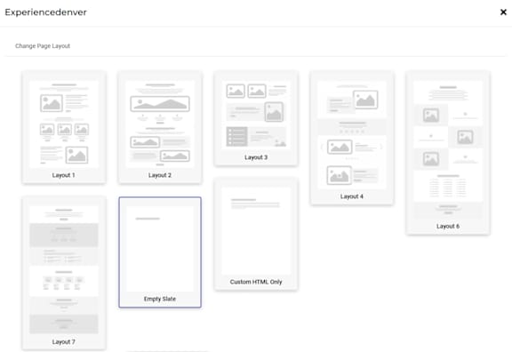 A screenshot of a webpage with various layout examples for a design template.