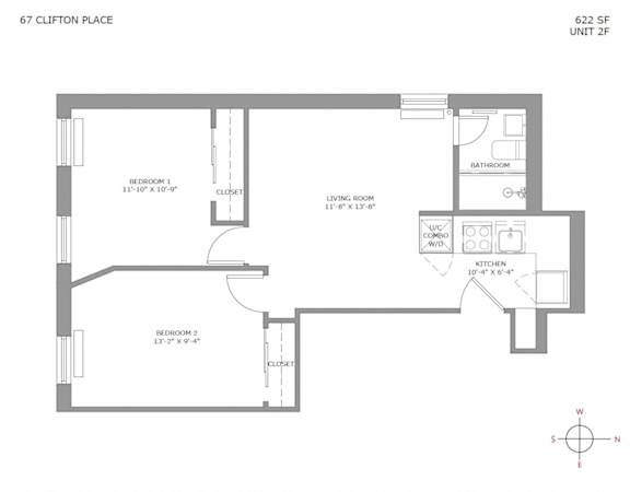 Floor Plan  2 Bedroom 1 Bathroom