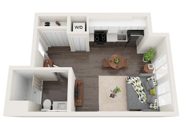 Floor Plan  A02 Floor Plan at The Loop at Green Lake, Seattle, WA, 98115
