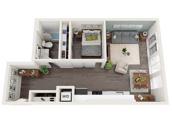 Floor Plan  A1 Floor Plan at The Loop at Green Lake, Seattle, Washington