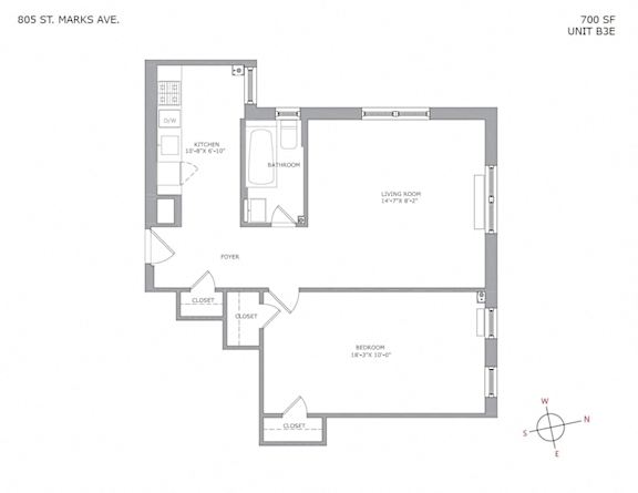 Floor Plan  1 Bedroom