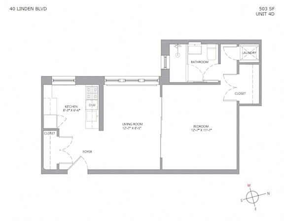 Floor Plan  1 Bedroom