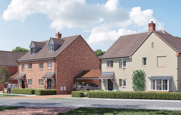 Street scene at Leaf Living Langham Meadows
