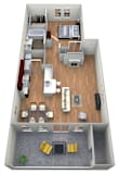 1B Floor Plan at The Landmark, Texas, 78130