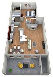 1B Floor Plan at The Landmark, Texas, 78130