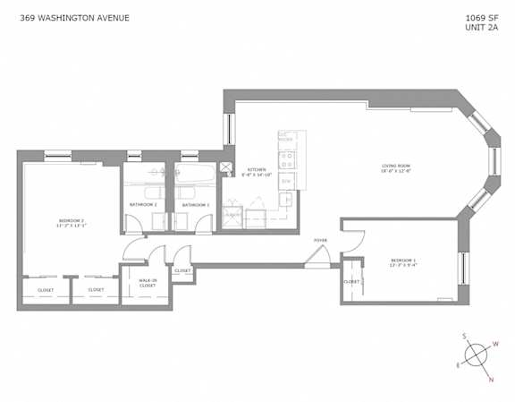 Floor Plan  2 Bedroom 2 Bathroom