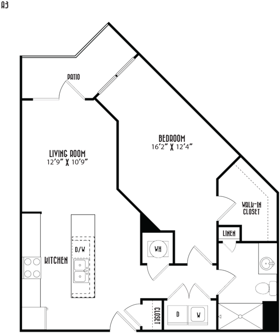 the floor plan of a 420 sq ft floor plan with a bedroom and a bathroom