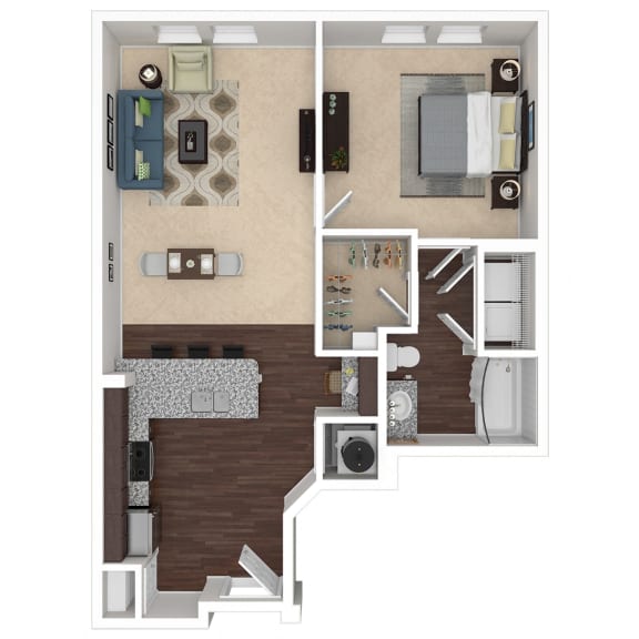 1 bed 1 bath B at Integra 360 Apartments, Florida, 32708