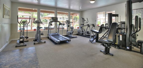 state of the art gym at Casa Alberta, Sunnyvale, CA, 94087