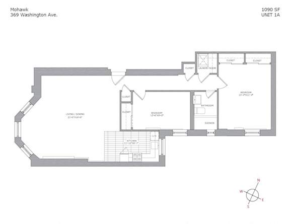 Floor Plan  2 Bedroom 1 Bathroom