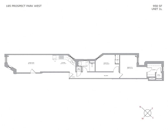 Floor Plan  2 Bedroom 1 Bathroom