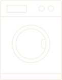 A black and white image of a washing machine.