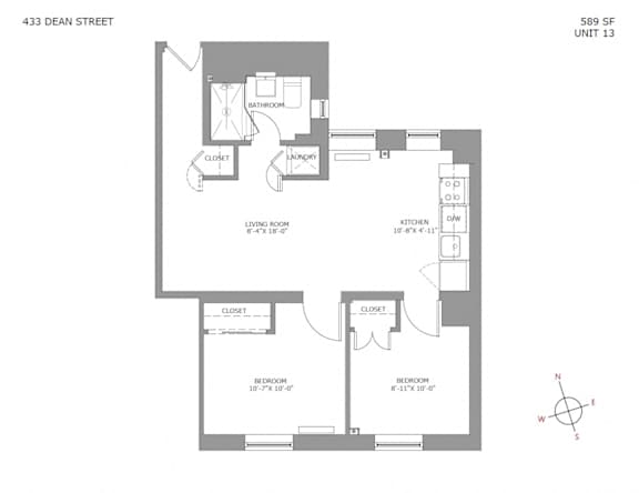 Floor Plan  2 Bedroom 1 Bath