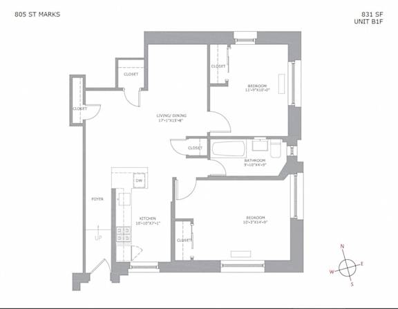 Floor Plan  2 Bedrooms