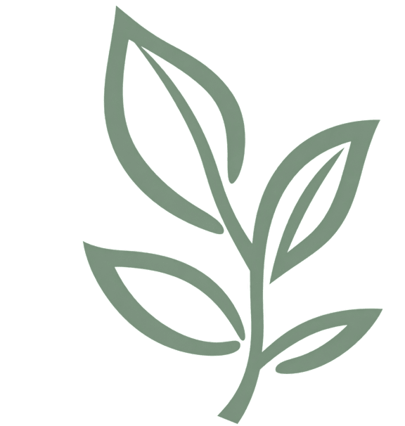 A graphic of a green leaf with a black background.