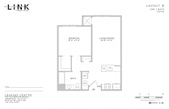 1 Bed 1 Bath Floor Plan at The Link at Aberdeen Station, Aberdeen, 07747