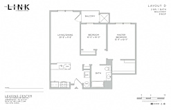 2 Bed 1 Bath Floor Plan at The Link at Aberdeen Station, Aberdeen