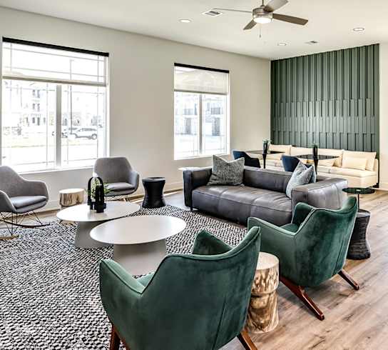 a living room filled with furniture and a fire place