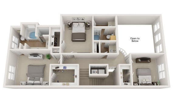 3 bedroom floor plan with 1,691 Sq. Ft. at Summerwind Apartment Homes Pearland TX