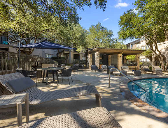 Poolside Relaxing Area at Villas at Rogers Ranch, San Antonio, 78258
