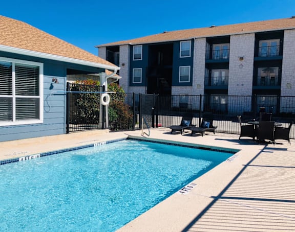 our apartments have a large swimming pool in front of our building