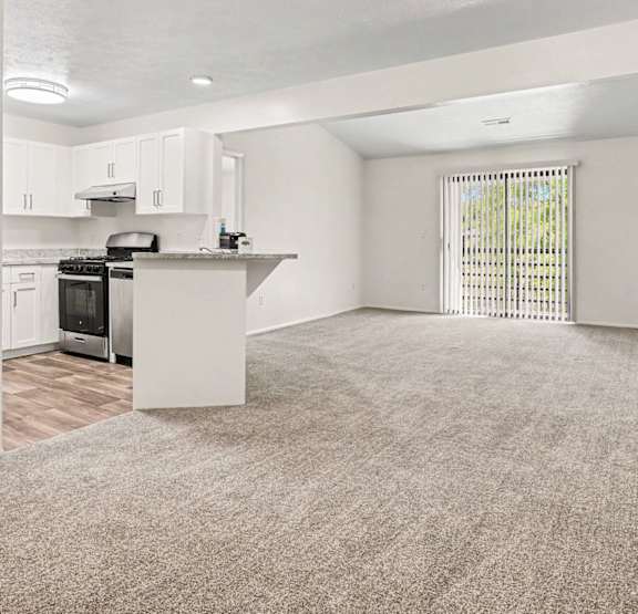 Living, Dining Room and kitchen at Emerald Park Apartments in Kalamazoo, MI 49001