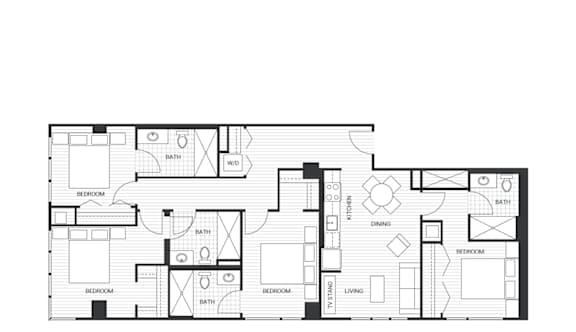 D1 Floorplan at Velaris Living Apartments, Denver, 80205