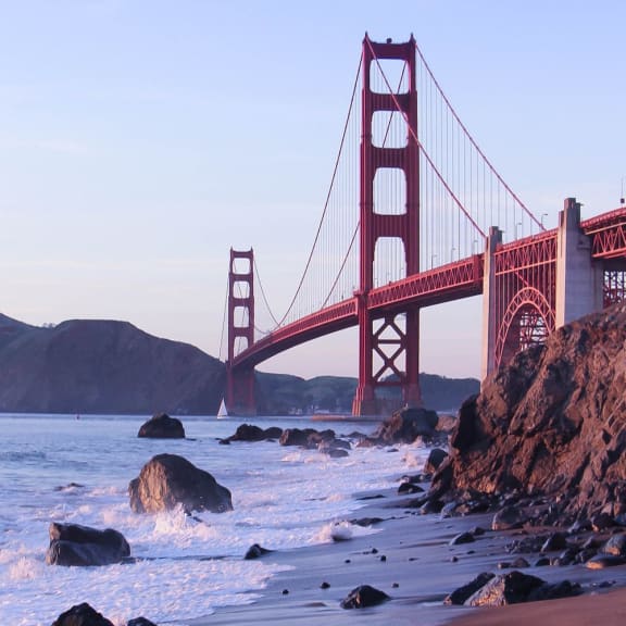 a view of the golden gate bridge from baker beach at Club Pacifica, Benicia