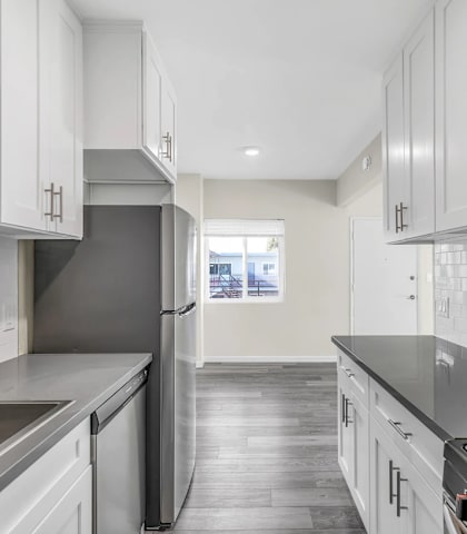 Kitchen at Courtyard La Pat Apartments in Westminster California